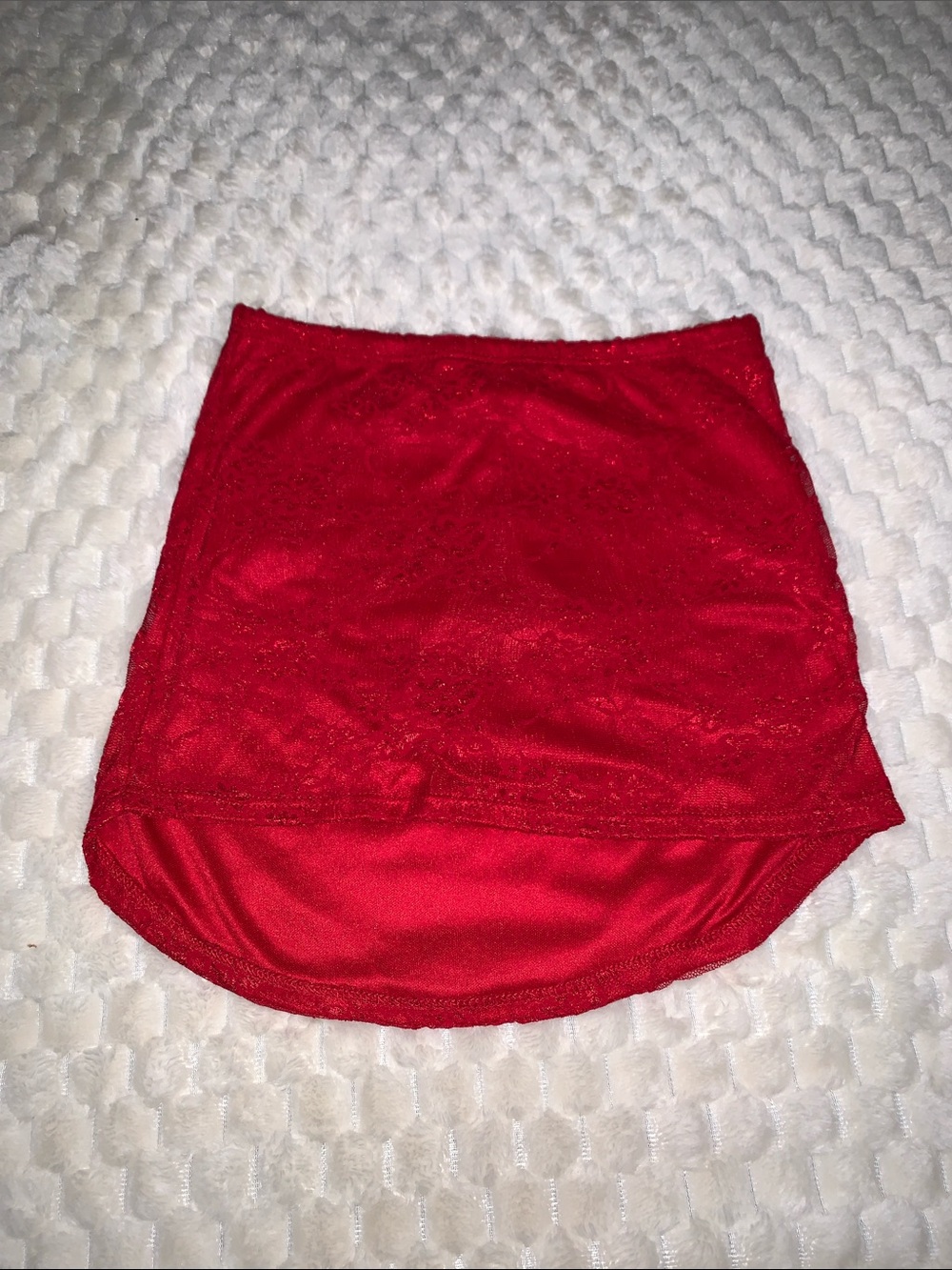 JNK Red Lace Mini Skirt, NWOT, Size S/M